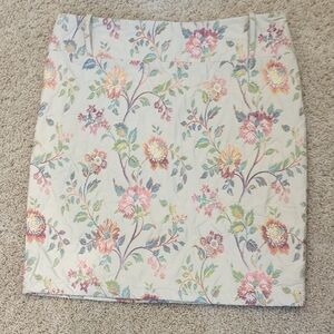 Express Floral Pencil Skirt - Cream and Multicolor S  NWT